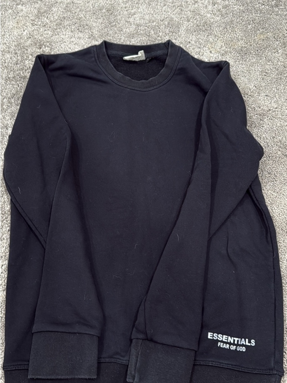 Essentials Black Sweatshirt with White Label